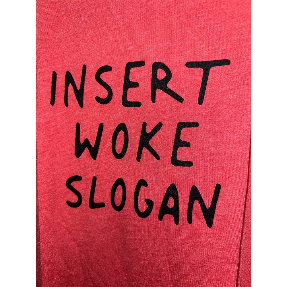 Next Level Mens XXL Red Insert Woke Slogan Graphic T-Shirt Short Sleeve Tee - Picture 6 of 13